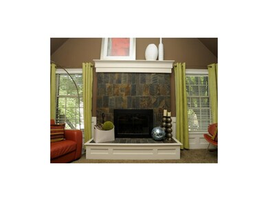 Slate fireplace is definitely the focal point of t