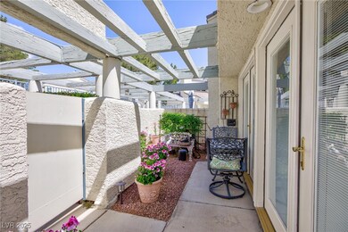 View of patio featuring a pergola
