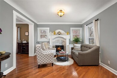 Cozy living room with beautiful built-ins.
