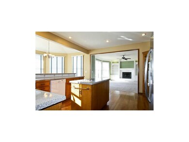 The kitchen is just steps from the great room