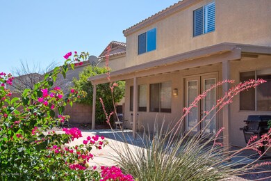 Lushly landscaped yard