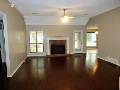 Great room with new flooring, surround sound, vaul
