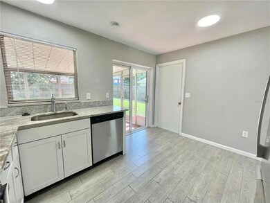 View kitchen to dining room
