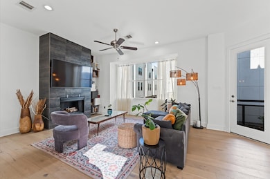 Bright and spacious living area with modern furnis