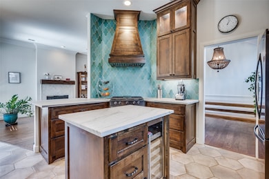 Nice size lsland and custom backsplash