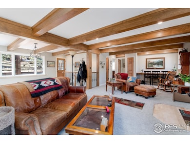 Custom wood beamed ceiling