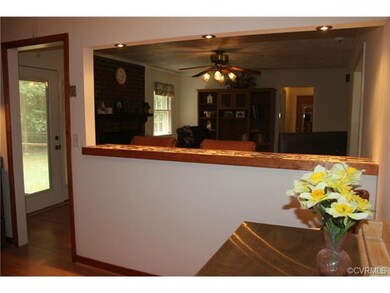 View from kitchen to family room