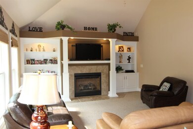 The fireplace is a gorgeous centerpiece for entert