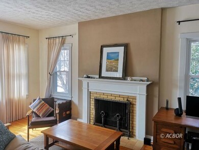 Living room and fireplace