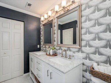 Dream Bathroom with everything updated: Tile floor