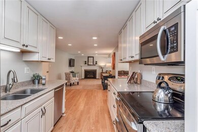 The galley style kitchen makes cooking a breeze wi