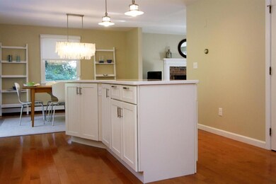 Large kitchen open to dining area