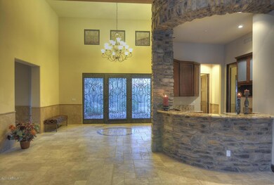 Floor to Ceiling Stone Bar