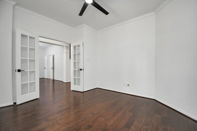 Home office with French doors