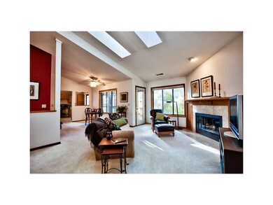 Living Room. LARGE GREAT ROOM W/FIREPLACE, SKYLIGH