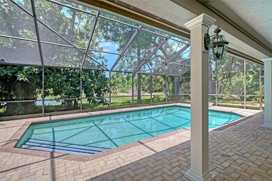 Spacious paver pool area