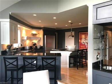 Breakfast bar view of kitchen.