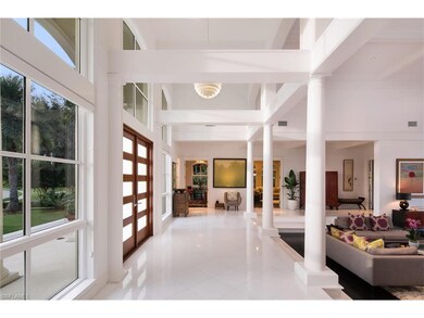 Foyer, Mahogany and Glass Double Doors, White Thas
