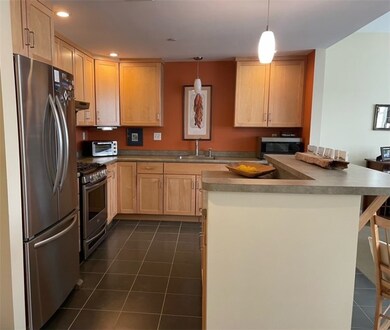 Stainless appliances and good counter space.