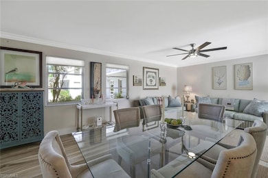 Generous dining area.