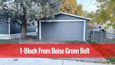 View of detached garage