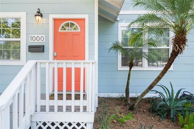 North facing front of house on corner lot