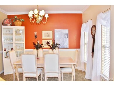 Formal dining room with chair rail