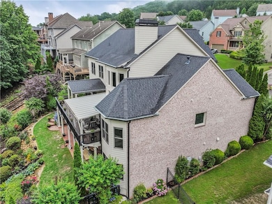 Aerial perspective of suburban area