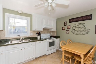 So light and bright and plenty of room for a kitchen table. and