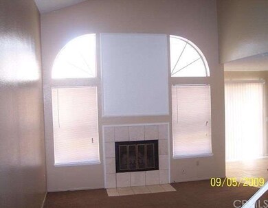 Living room with cozy fireplace