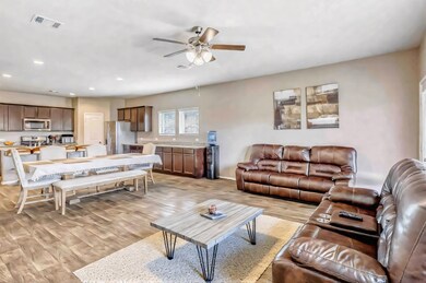 The dining and open living area make a great party