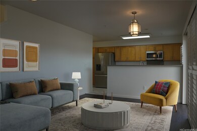 Front room/kitchen virtually staged
