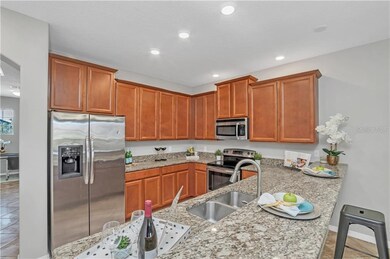 Open Kitchen with Granite Breakfast counter