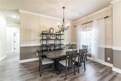 Large formal dining room with new floors