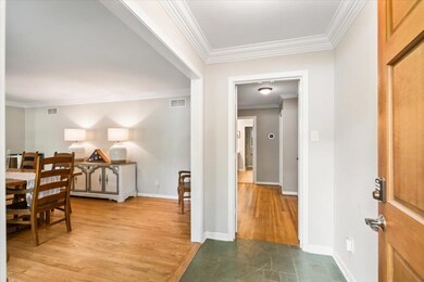 Foyer featuring visible vents, baseboards, and orn