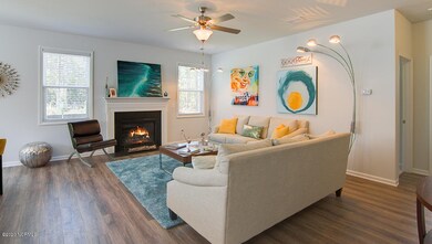 large family with fireplace