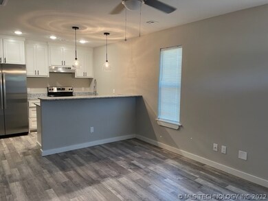 Living room into kitchen