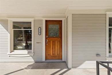 Beautiful detailed woodwork on the front door
