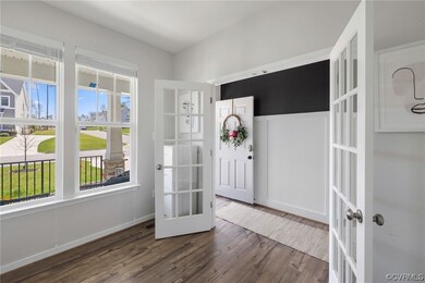 French doors leading to office space
