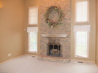 2 story great room with gas fireplace.