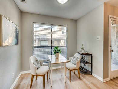 Lovely dining space with a view out to the extende