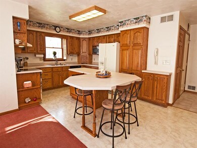 Kitchen open to dining room