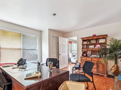 Office featuring light wood finished floors
