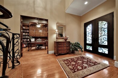 Opposite the dining is the office.