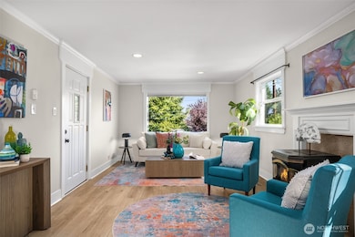 Lots of natural light in the living room with windows on the East and South sides.