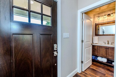 Front entry with hallway bath