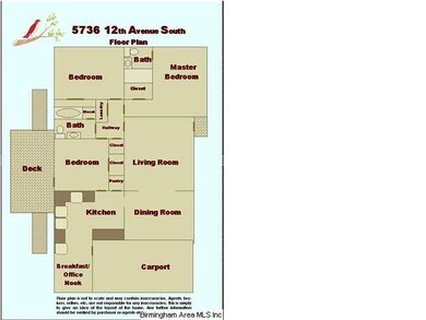 Floor plan is not to scale and is not gauranteed b
