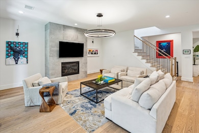 Living room - accent wall with gas fireplace.