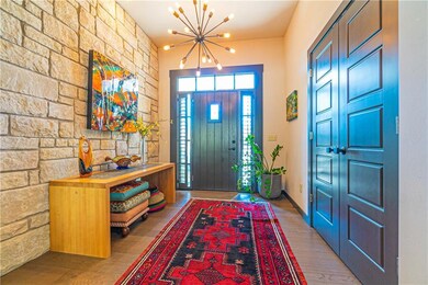 Entry with Austin stone wall