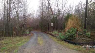 View from Fieldstone Drive looking down driveway. Home is not visible from the road.
